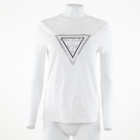 GUESS Amalur Bling Logo T-Shirt in Pure White - Picture 2 of 5